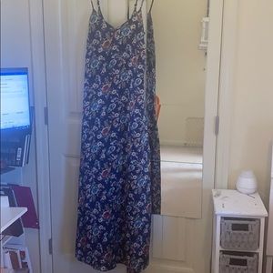 Floral silk like dress